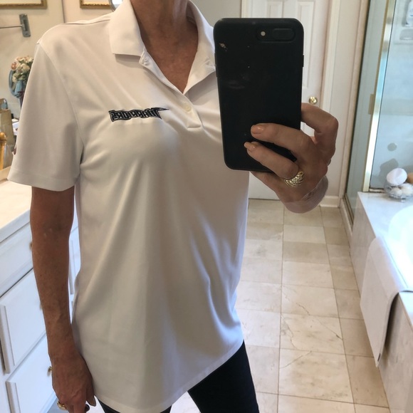 FREE with purchase: Nike Golf Dri-Fit polo shirt, Warriors, white Sz M - Picture 1 of 11